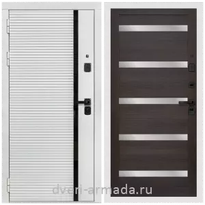 Входные двери 960х2050, Дверь входная Армада Каскад WHITE МДФ 10 мм / МДФ 16 мм СБ-14 Эковенге стекло белое