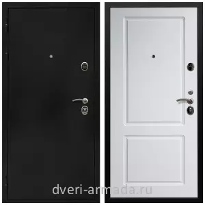 Темные входные двери, Дверь входная Армада Престиж Черная шагрень / МДФ 16 мм ФЛ-117 Белый матовый