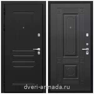 Темные входные двери, Дверь входная Армада Экстра МДФ 10 мм ФЛ-243 Черная шагрень / МДФ 16 мм ФЛ-2 Венге
