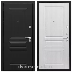Темные входные двери, Дверь входная Армада Экстра МДФ 10 мм ФЛ-243 Черная шагрень / МДФ 16 мм ФЛ-243 Дуб беленый