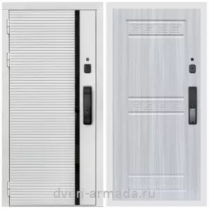 Входные двери 880х2050, Умная входная смарт-дверь Армада Каскад WHITE МДФ 10 мм Kaadas K9 / МДФ 10 мм ФЛ-242 Сандал белый