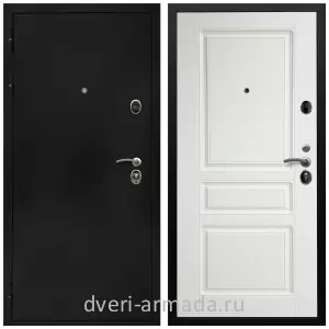 Темные входные двери, Дверь входная Армада Престиж Черная шагрень / МДФ 16 мм ФЛ-243 Белый матовый