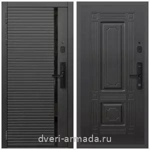 Входные двери 960х2050, Умная входная смарт-дверь Армада Каскад BLACK МДФ 10 мм Kaadas S500 / МДФ 6 мм ФЛ-2 Венге