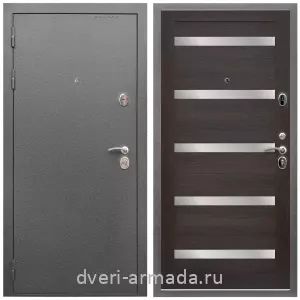 4 контура, Дверь входная Армада Оптима Антик серебро / МДФ 16 мм СБ-14 Эковенге стекло белое