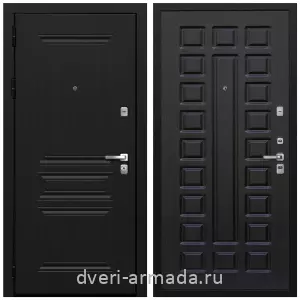 Темные входные двери, Дверь входная Армада Экстра МДФ 10 мм ФЛ-243 Черная шагрень / МДФ 16 мм ФЛ-183 Венге