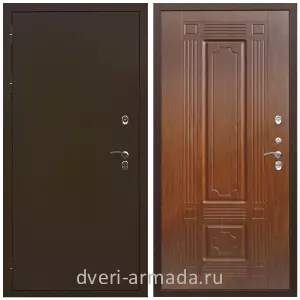 3 контура, Дверь входная утепленная для загородного дома Армада Термо Молоток коричневый/ МДФ 16 мм ФЛ-2 Мореная береза