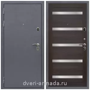 Темные входные двери, Дверь входная Армада Престиж Антик серебро / МДФ 16 мм СБ-14 Эковенге стекло белое