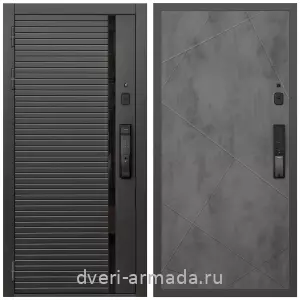 Входные двери Эврика, Умная входная смарт-дверь Армада Каскад BLACK МДФ 10 мм Kaadas K9 / МДФ 10 мм ФЛ-291 Бетон темный