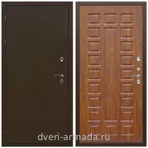 3 контура, Дверь входная теплая уличная для загородного дома Армада Термо Молоток коричневый/ МДФ 16 мм ФЛ-183 Мореная береза