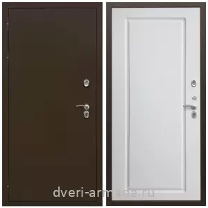 3 контура, Дверь входная уличная в дом Армада Термо Молоток коричневый/ МДФ 16 мм ФЛ-119 Белый матовый