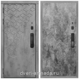 Входные двери 880х2050, Дверь входная Армада Квадро МДФ 16 мм Kaadas K9 / МДФ 6 мм ПЭ Цемент темный