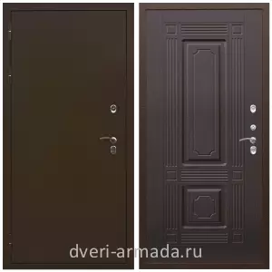 3 контура, Дверь входная железная в квартиру Армада Термо Молоток коричневый/ МДФ 16 мм ФЛ-2 Венге минвата от производителя в коридор простая в подъезд