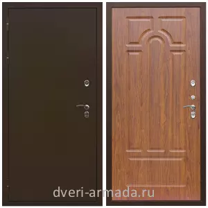 3 контура, Дверь входная железная уличная в квартиру Армада Термо Молоток коричневый/ МДФ 16 мм ФЛ-58 Морёная береза для многоэтажного дома