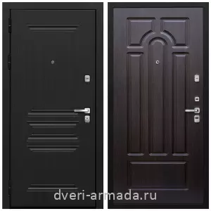 Темные входные двери, Дверь входная Армада Экстра МДФ 10 мм ФЛ-243 Черная шагрень / МДФ 16 мм ФЛ-58 Венге