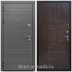 Темные входные двери, Дверь входная Армада Роял Вуд МДФ 10 мм графит / МДФ 16 мм ФЛ-57 Дуб шоколад